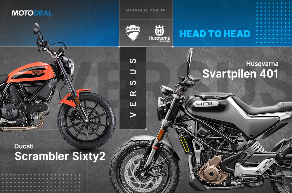 Ducati Scrambler Sixty2 versus Husqvarna Svartpilen 401 Head to