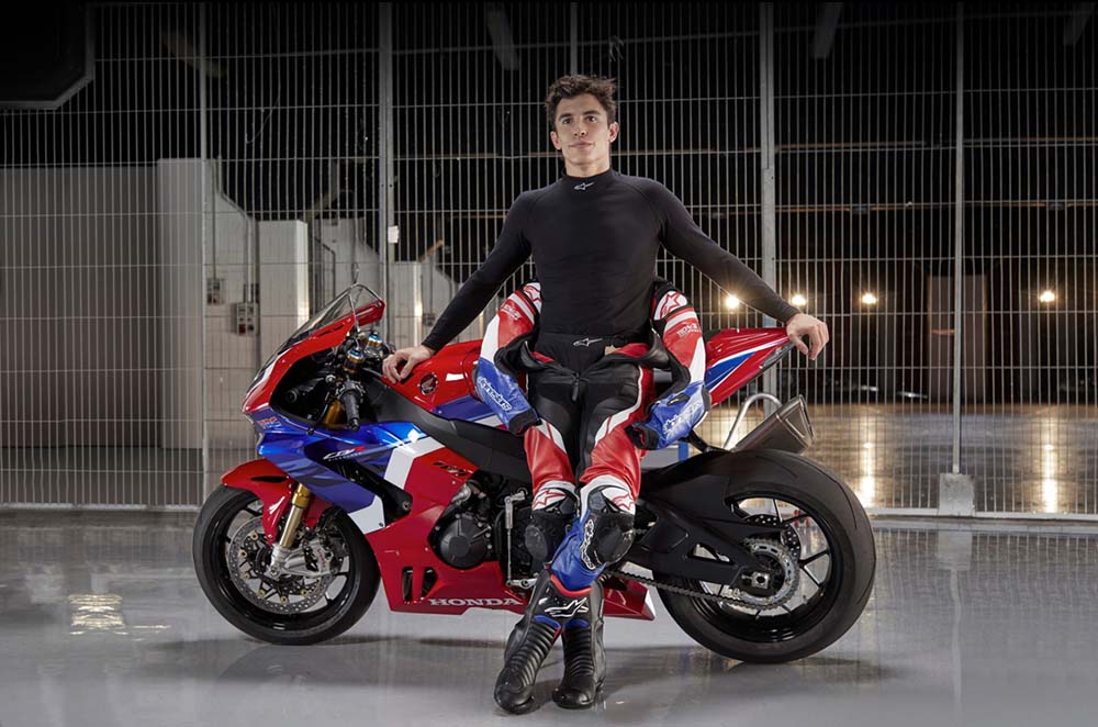 Marc Marquez takes the Honda Fireblade around the track MotoDeal